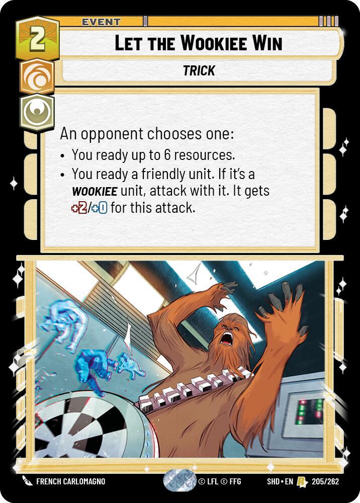 Let the Wookiee Win 205/262 Shadows of the Galaxy Star Wars card