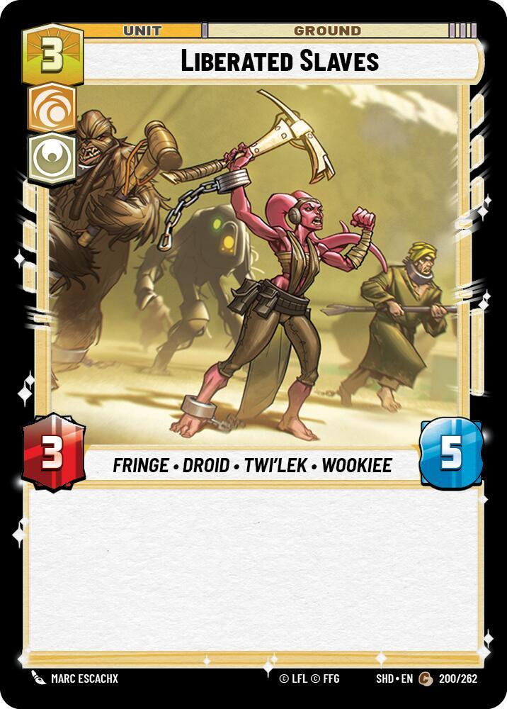 Liberated Slaves 200/262 Shadows of the Galaxy Star Wars card