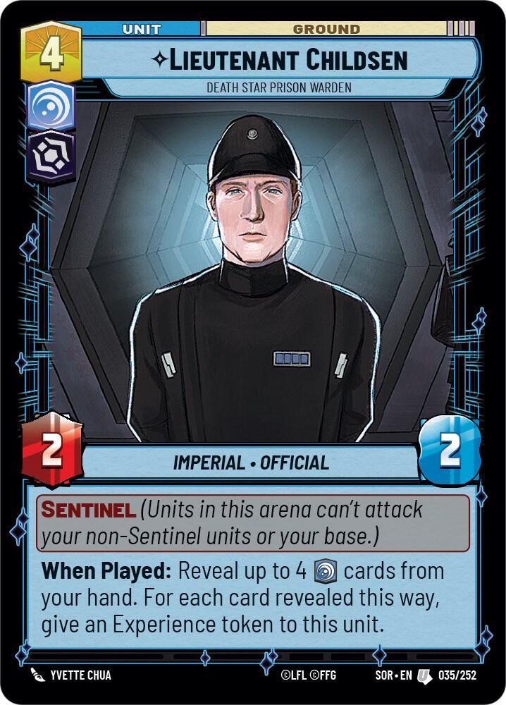 Lieutenant Childsen - Death Star Prison Warden 035/252 Spark of Rebellion Star Wars card