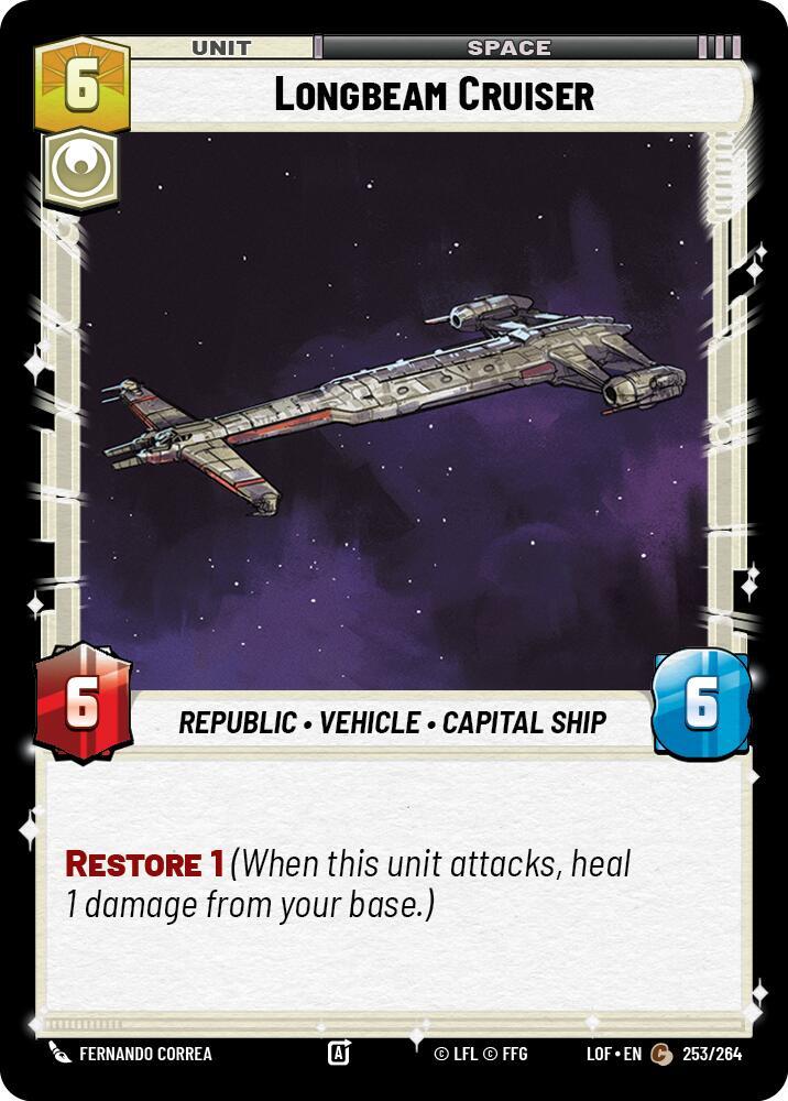 Longbeam Cruiser 253/264 Legends of the Force Star Wars card
