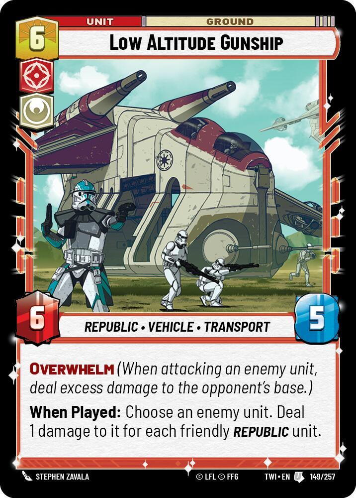 Low Altitude Gunship 149/257 Twilight of the Republic Star Wars card