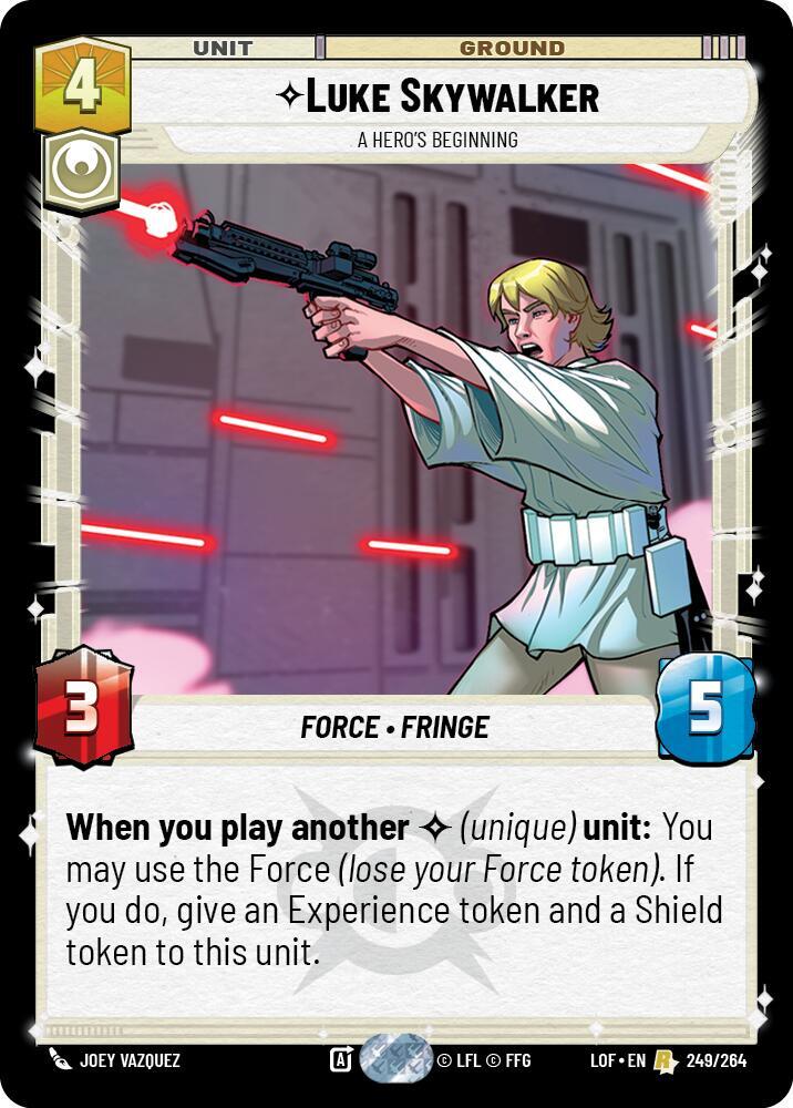 Luke Skywalker - A Hero's Beginning 249/264 Legends of the Force Star Wars card