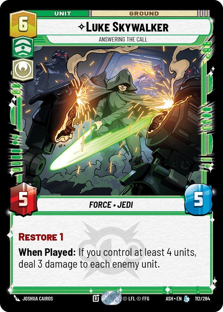 Luke Skywalker - Answering the Call 112/264 Ashes of the Empire Star Wars card