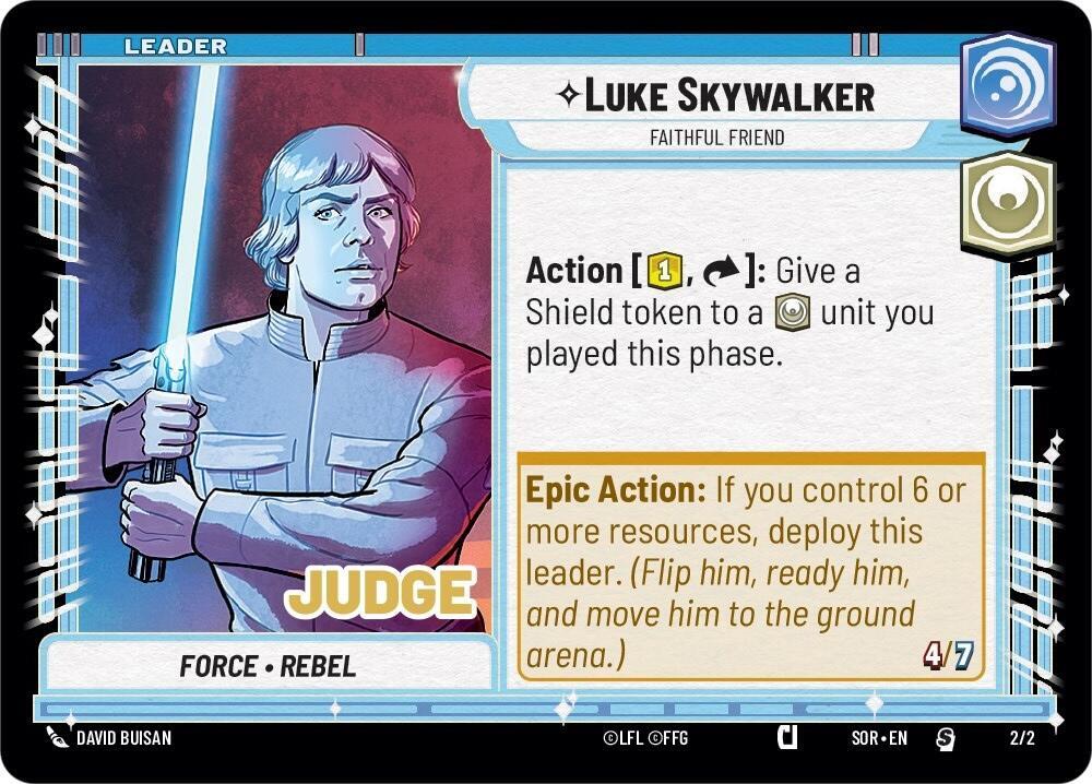 Luke Skywalker - Faithful Friend 002/002 Judge Promos Star Wars card
