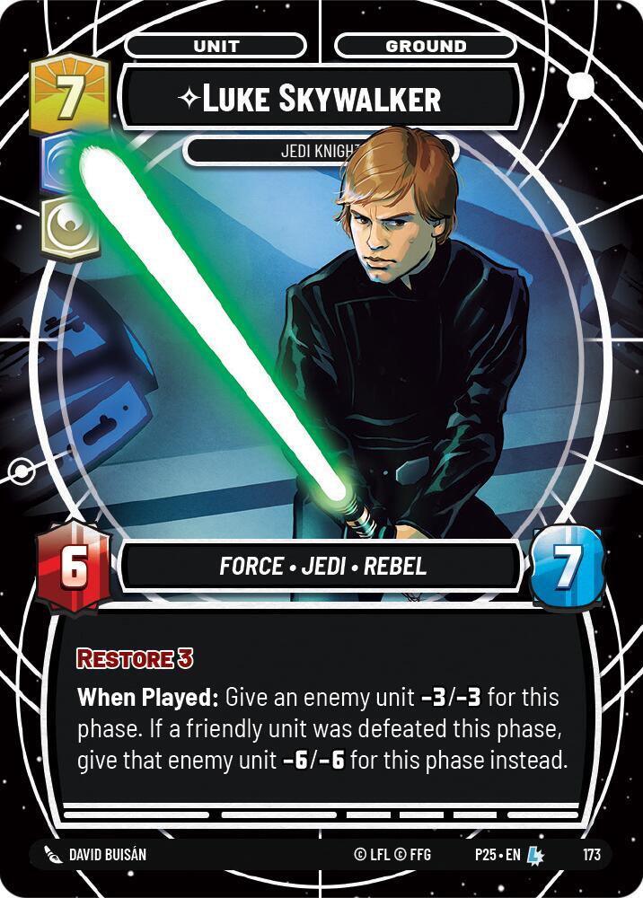 Luke Skywalker - Jedi Knight 173 Sector and Regional Promos: Season 1 Star Wars card