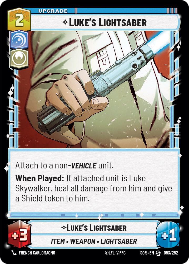 Luke's Lightsaber 053/252 Spark of Rebellion Star Wars card