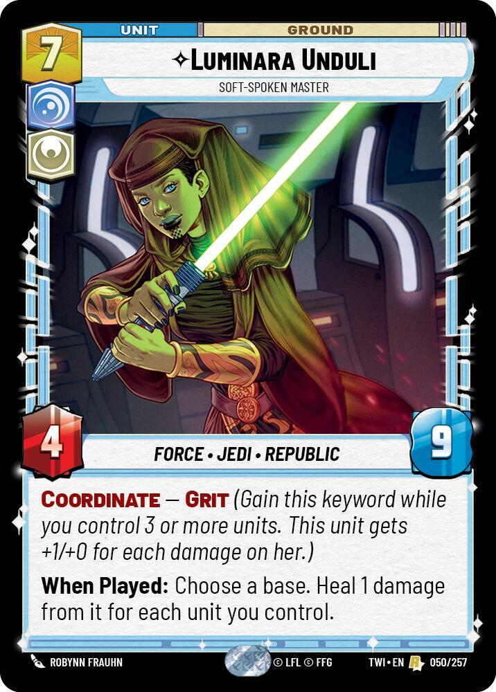 Luminara Unduli - Soft-Spoken Master 050/257 Twilight of the Republic Star Wars card