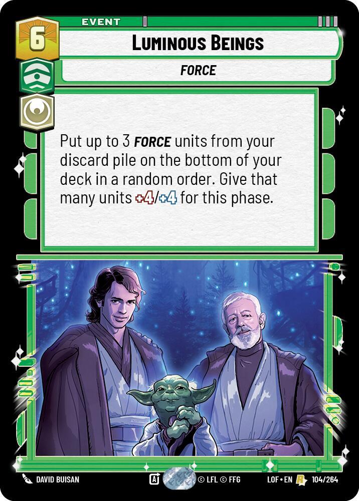 Luminous Beings 104/264 Legends of the Force Star Wars card