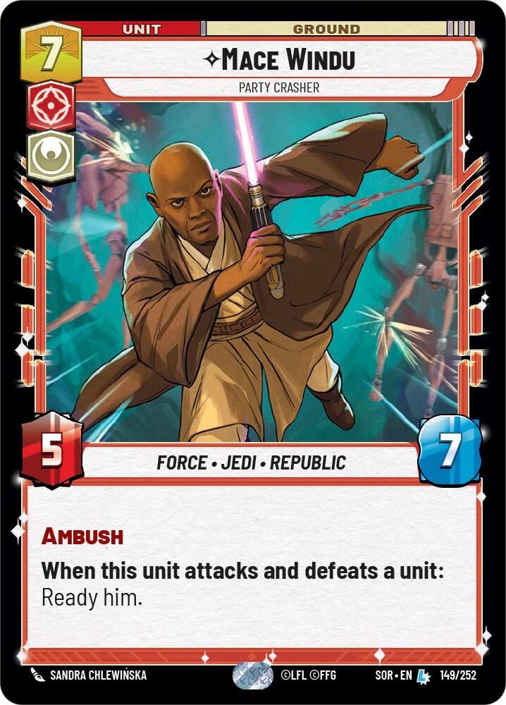 Mace Windu - Party Crasher 149/252 Spark of Rebellion Star Wars card