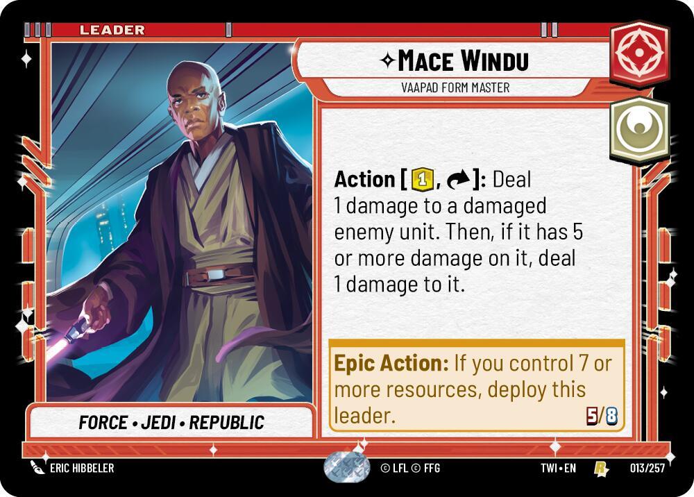 Mace Windu - Vaapad Form Master 013/257 Twilight of the Republic Star Wars card