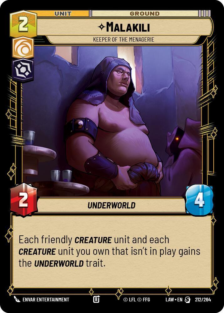 Malakili - Keeper of the Menagerie 212/264 A Lawless Time Star Wars card