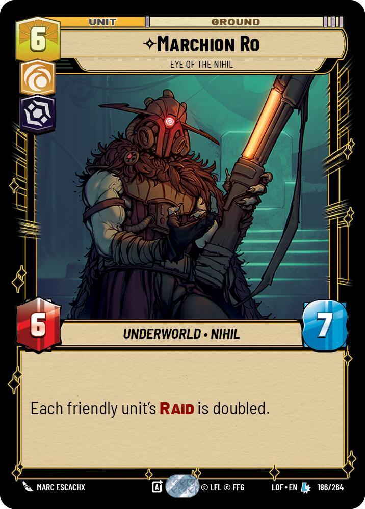 Marchion Ro - Eye of the Nihil 186/264 Legends of the Force Star Wars card