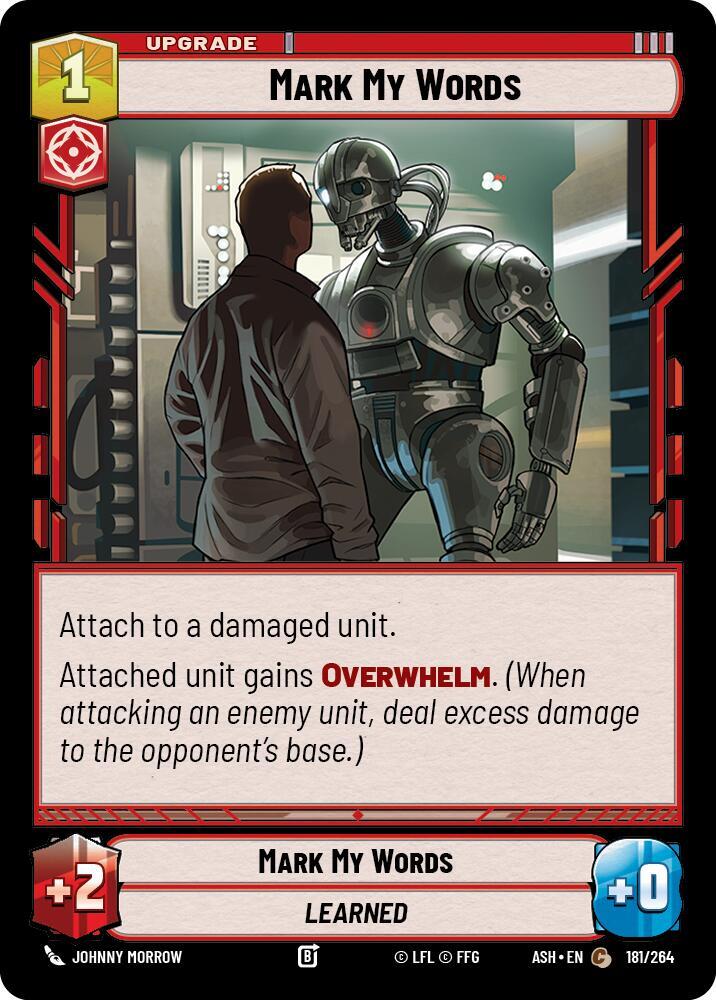 Mark My Words 181/264 Ashes of the Empire Star Wars card