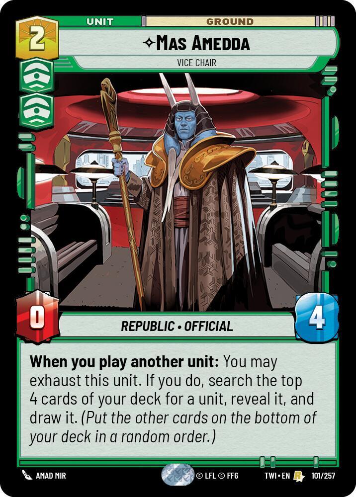 Mas Amedda - Vice Chair 101/257 Twilight of the Republic Star Wars card