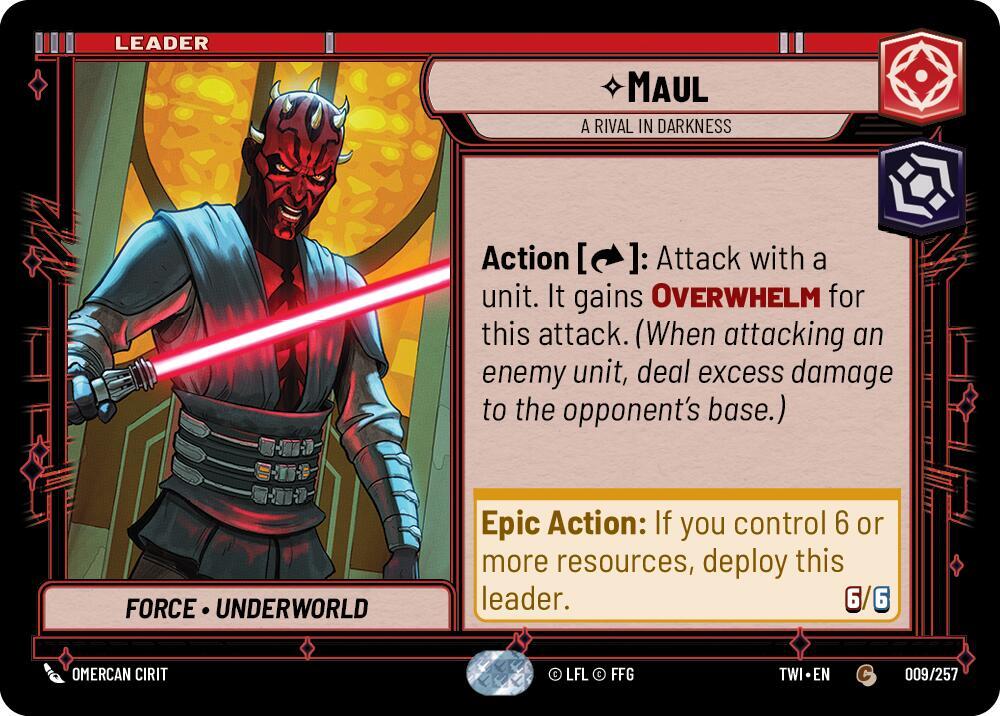 Maul - A Rival in Darkness 009/257 Twilight of the Republic Star Wars card