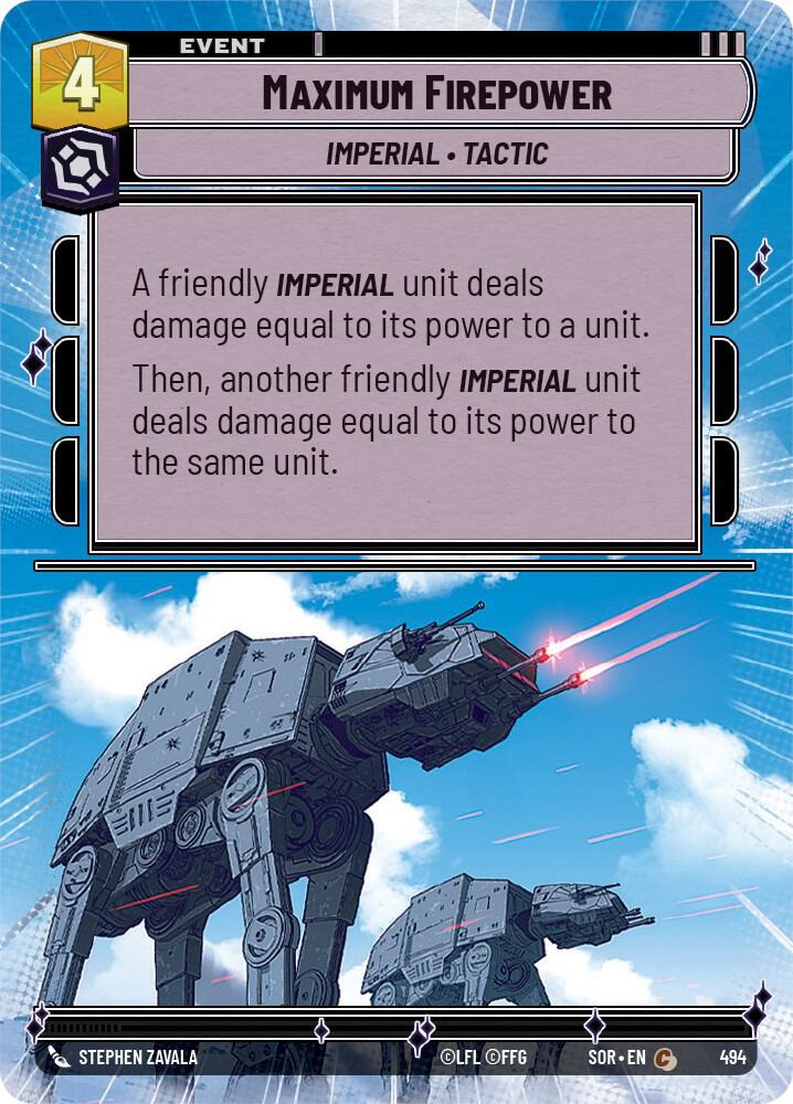 Maximum Firepower (Hyperspace) 494 Spark of Rebellion Star Wars card