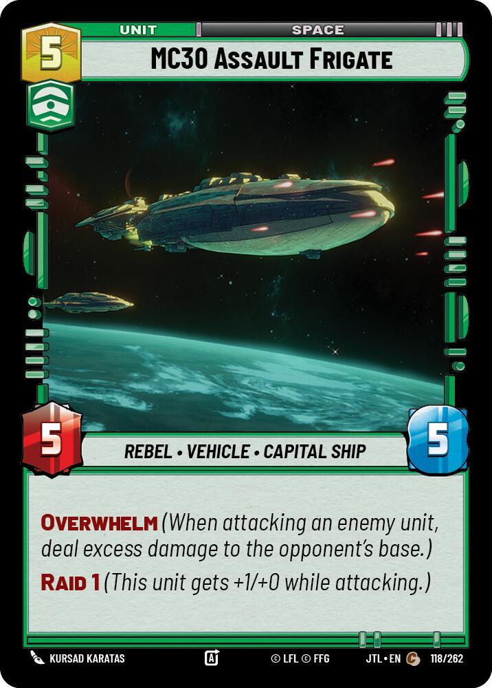 MC30 Assault Frigate 118/262 Jump to Lightspeed Star Wars card