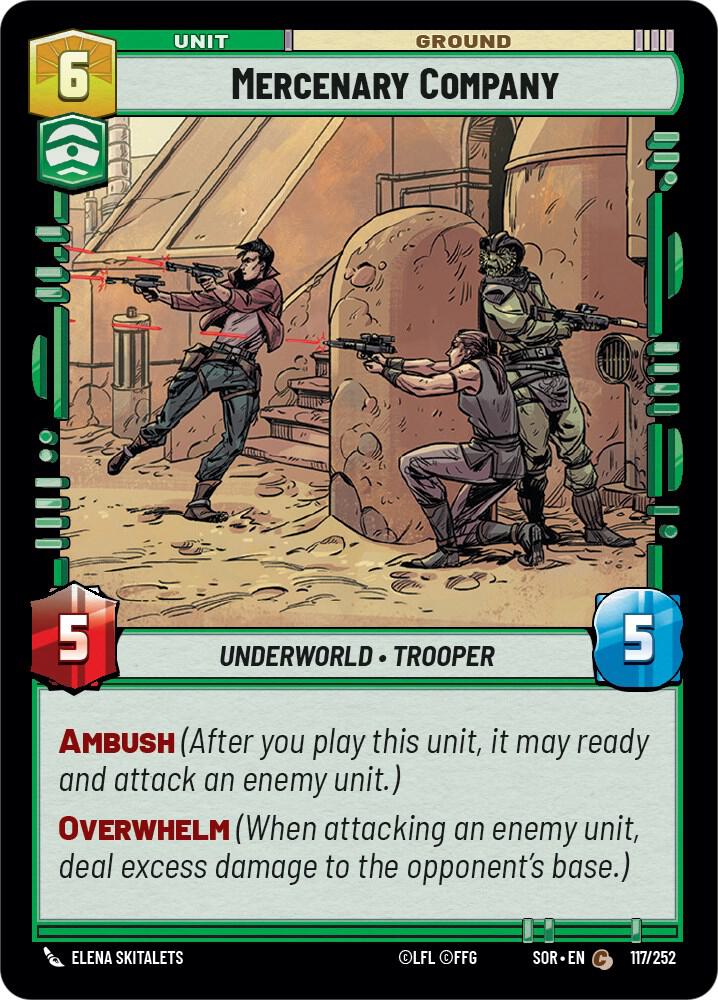 Mercenary Company 117/252 Spark of Rebellion Star Wars card
