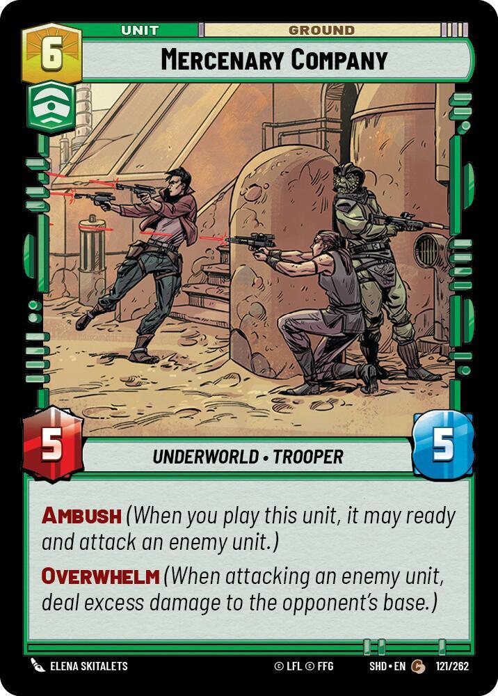 Mercenary Company 121/262 Shadows of the Galaxy Star Wars card