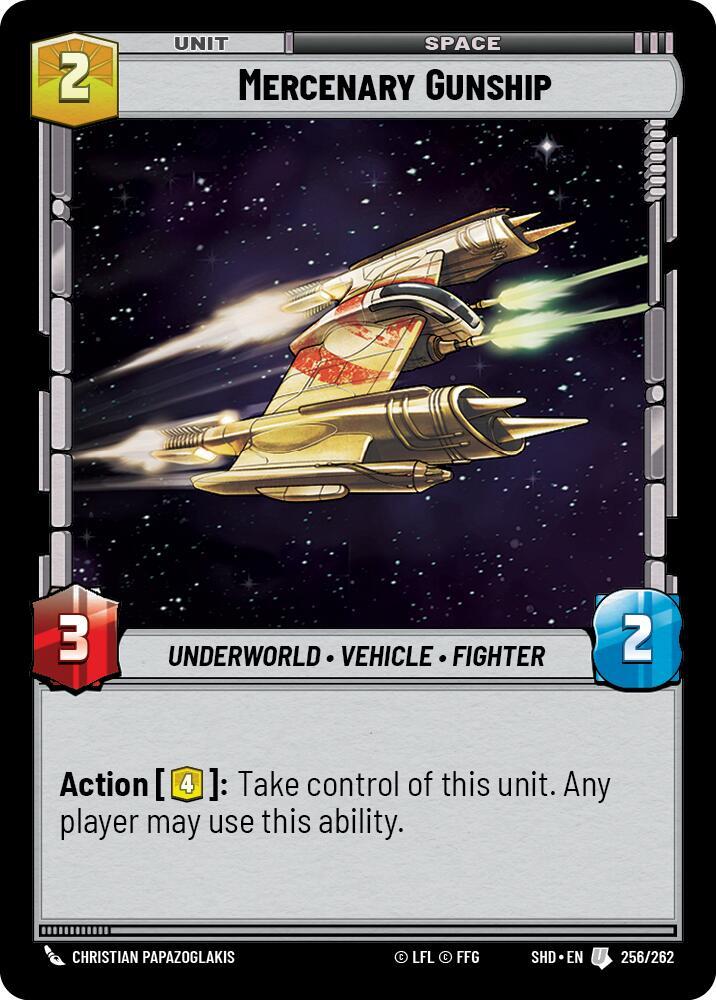 Mercenary Gunship 256/262 Shadows of the Galaxy Star Wars card