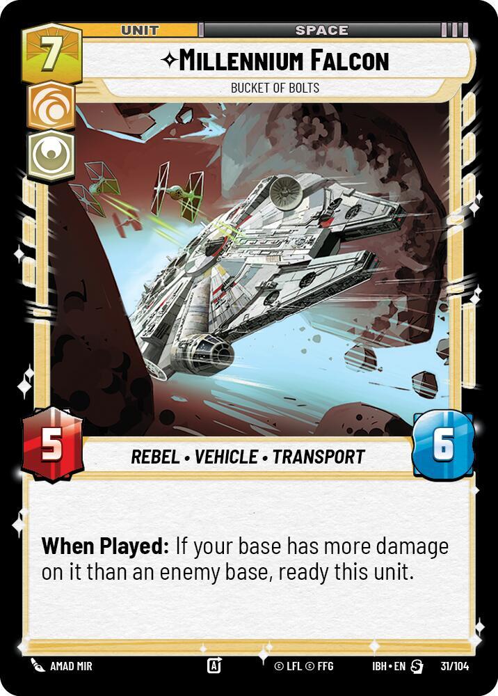 Millennium Falcon - Bucket of Bolts 31/104 Intro Battle Hoth Star Wars card