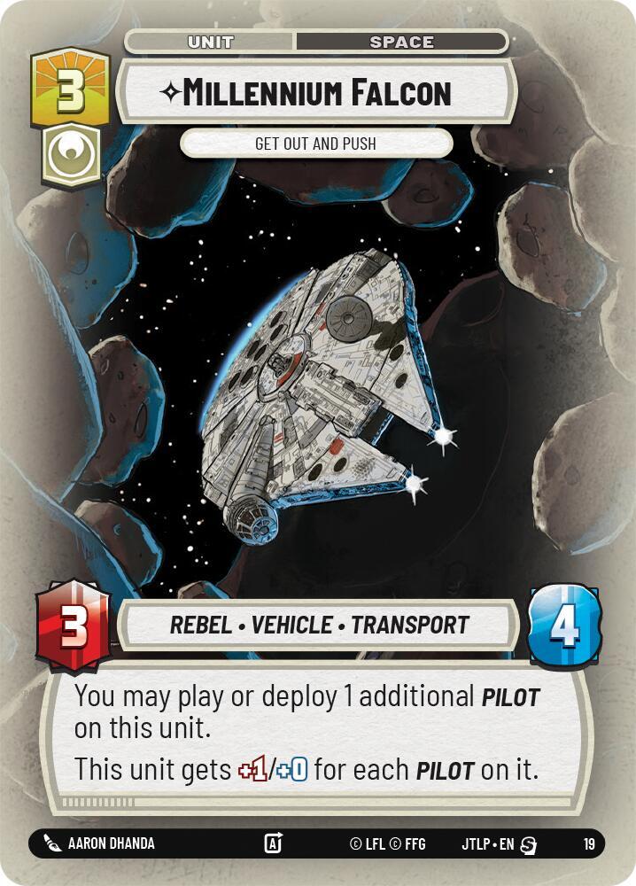 Millennium Falcon - Get Out And Push 19 Jump to Lightspeed - Weekly Play Promos Star Wars card