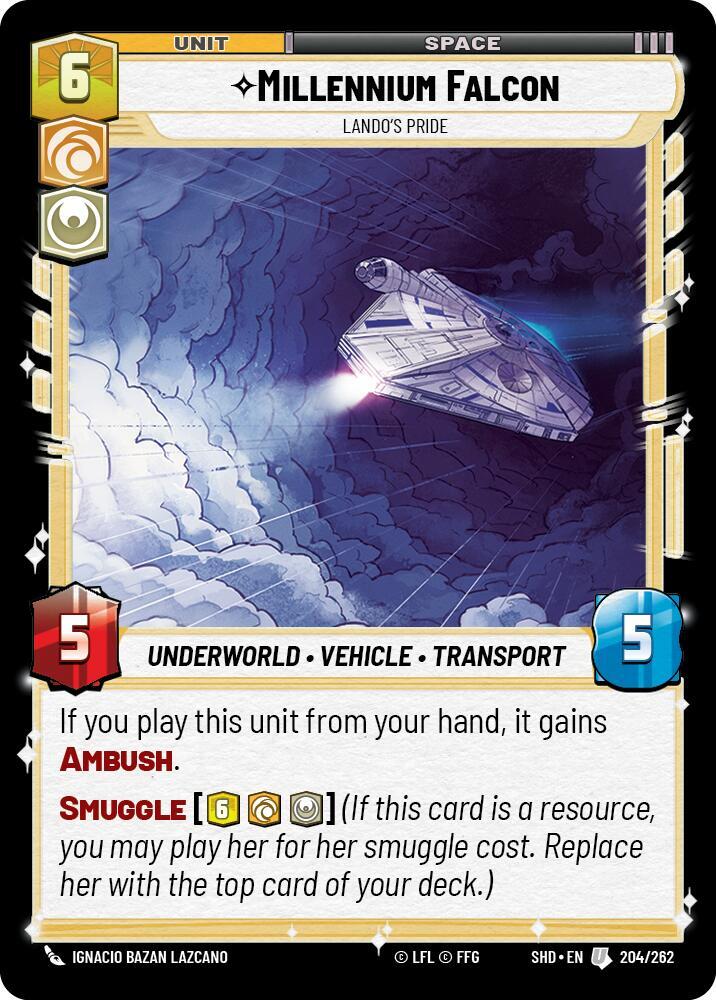 Millennium Falcon - Lando's Pride 204/262 Shadows of the Galaxy Star Wars card
