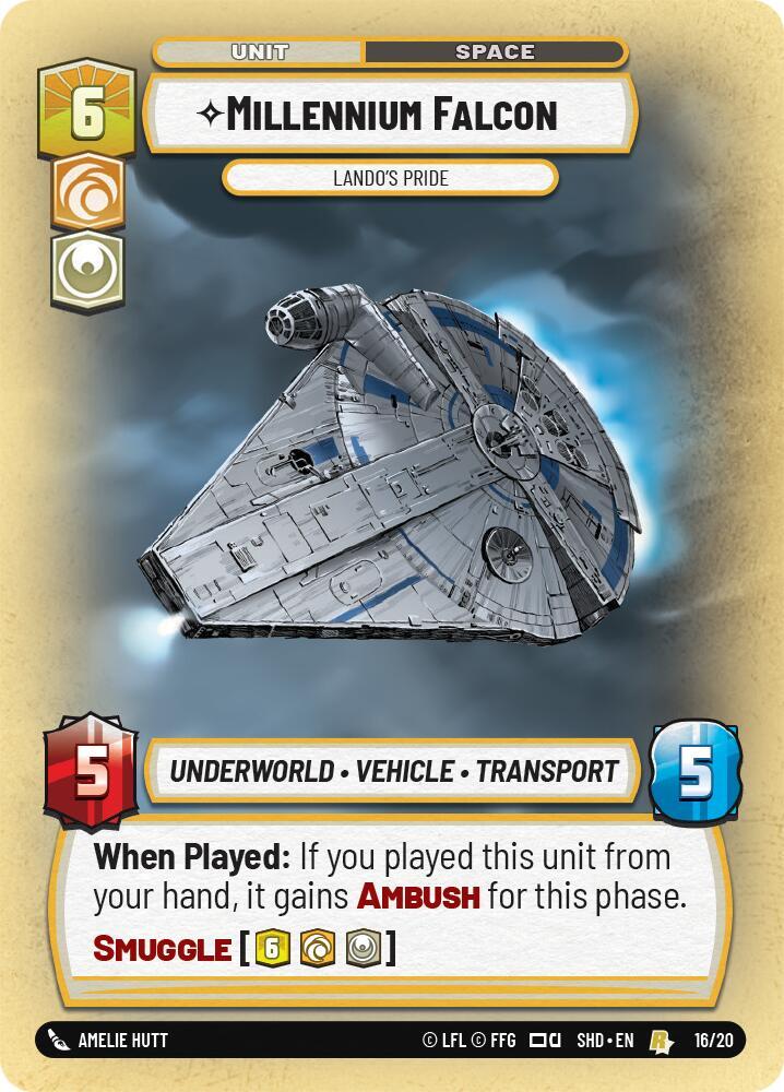 Millennium Falcon - Lando's Pride 16/20 Shadows of the Galaxy: Weekly Play Promos Star Wars card