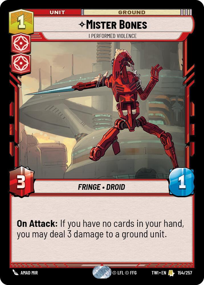 Mister Bones - I Performed Violence 154/257 Twilight of the Republic Star Wars card