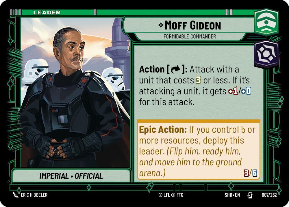Moff Gideon - Formidable Commander 007/262 Shadows of the Galaxy Star Wars card