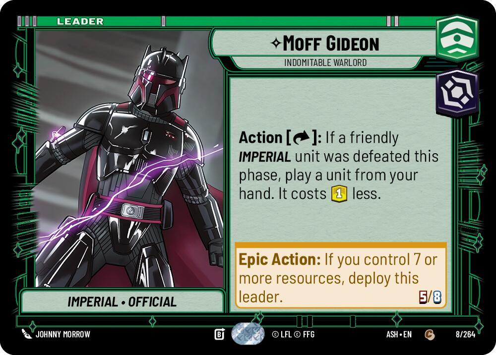 Moff Gideon - Indomitable Warlord 8/264 Ashes of the Empire Star Wars card