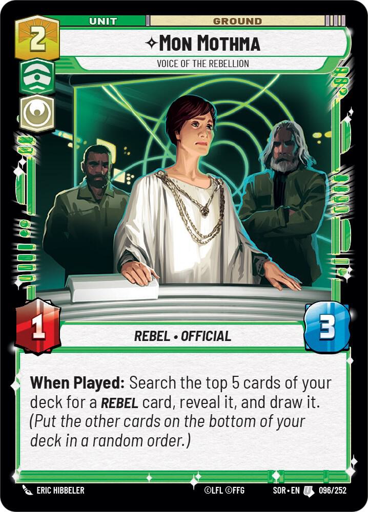 Mon Mothma - Voice of the Rebellion 096/252 Spark of Rebellion Star Wars card