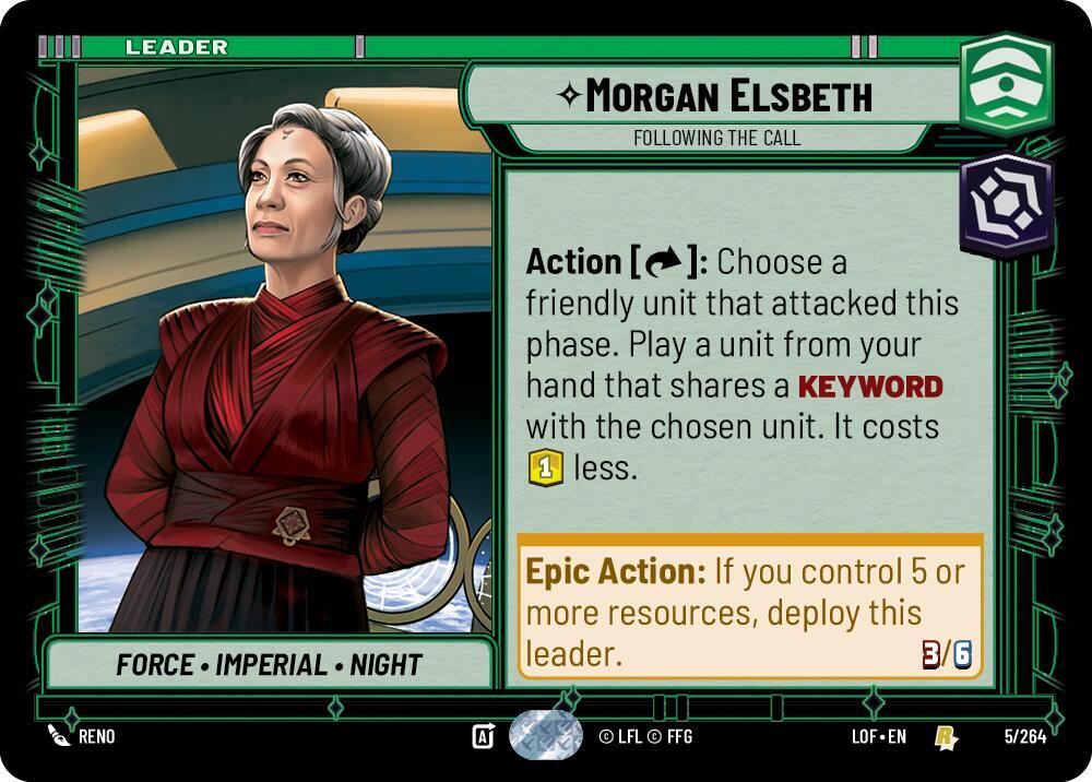 Morgan Elsbeth - Following the Call 005/264 Legends of the Force Star Wars card