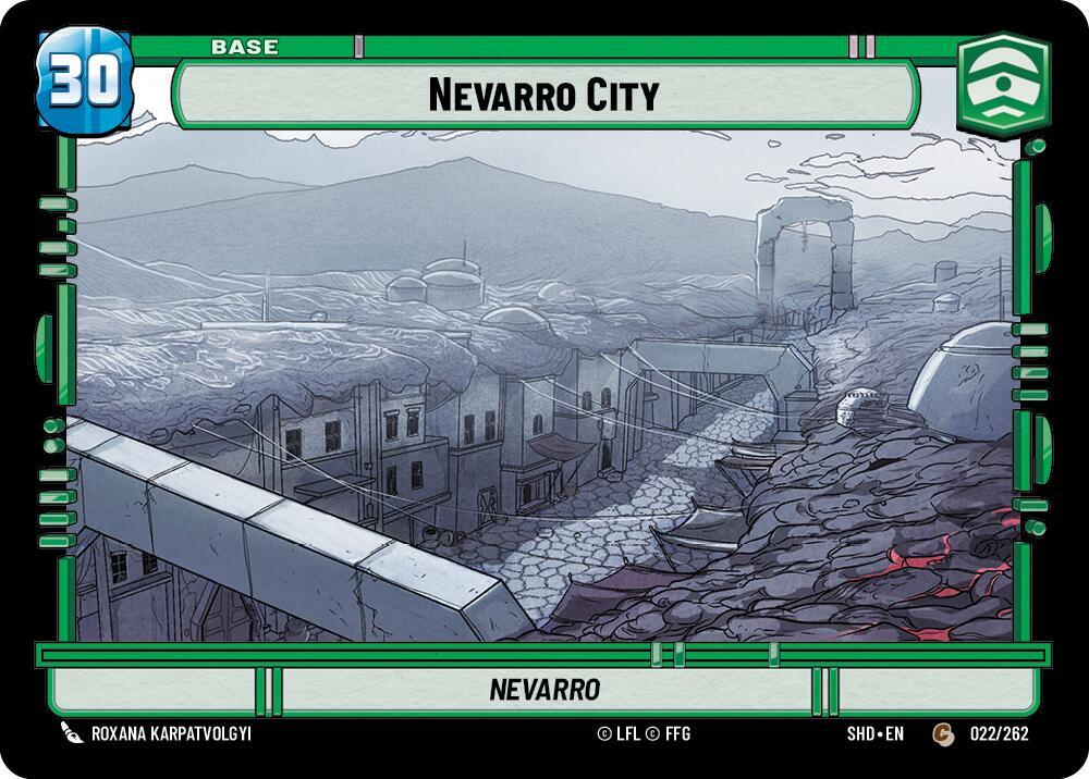Nevarro City // Shield 022 // T02 Shadows of the Galaxy Star Wars card