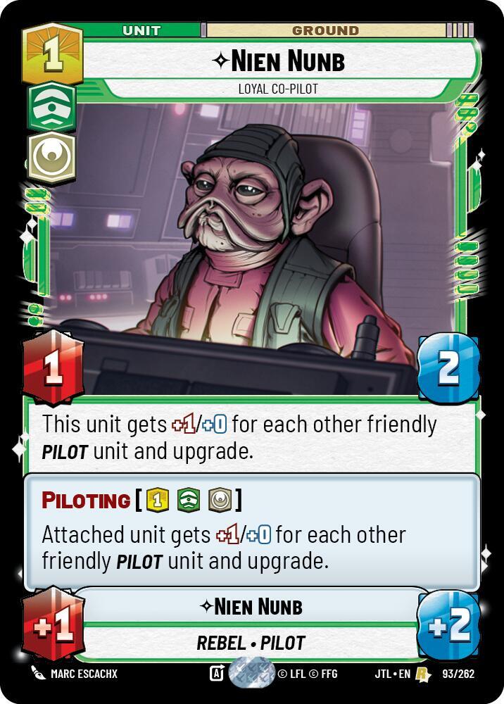 Nien Nunb - Loyal Co-Pilot 093/262 Jump to Lightspeed Star Wars card