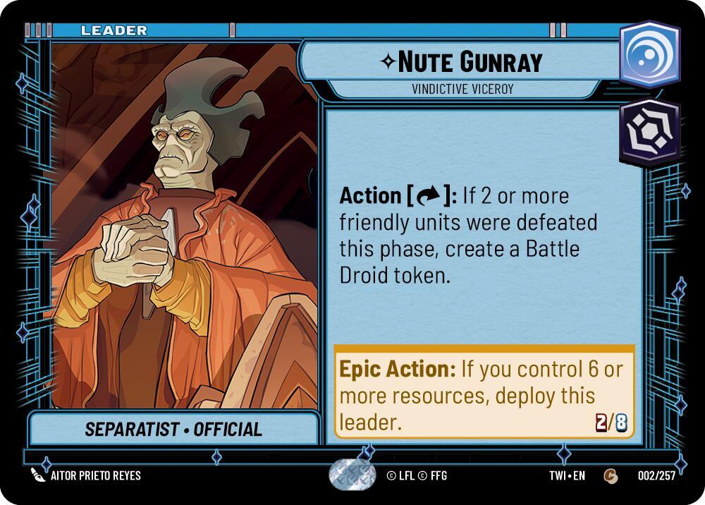 Nute Gunray - Vindictive Viceroy 002/257 Twilight of the Republic Star Wars card