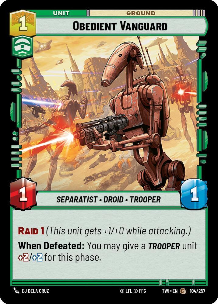 Obedient Vanguard 104/257 Twilight of the Republic Star Wars card