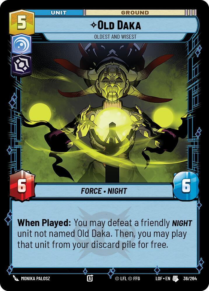 Old Daka - Oldest and Wisest 036/264 Legends of the Force Star Wars card