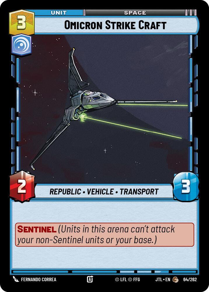 Omicron Strike Craft 064/262 Jump to Lightspeed Star Wars card