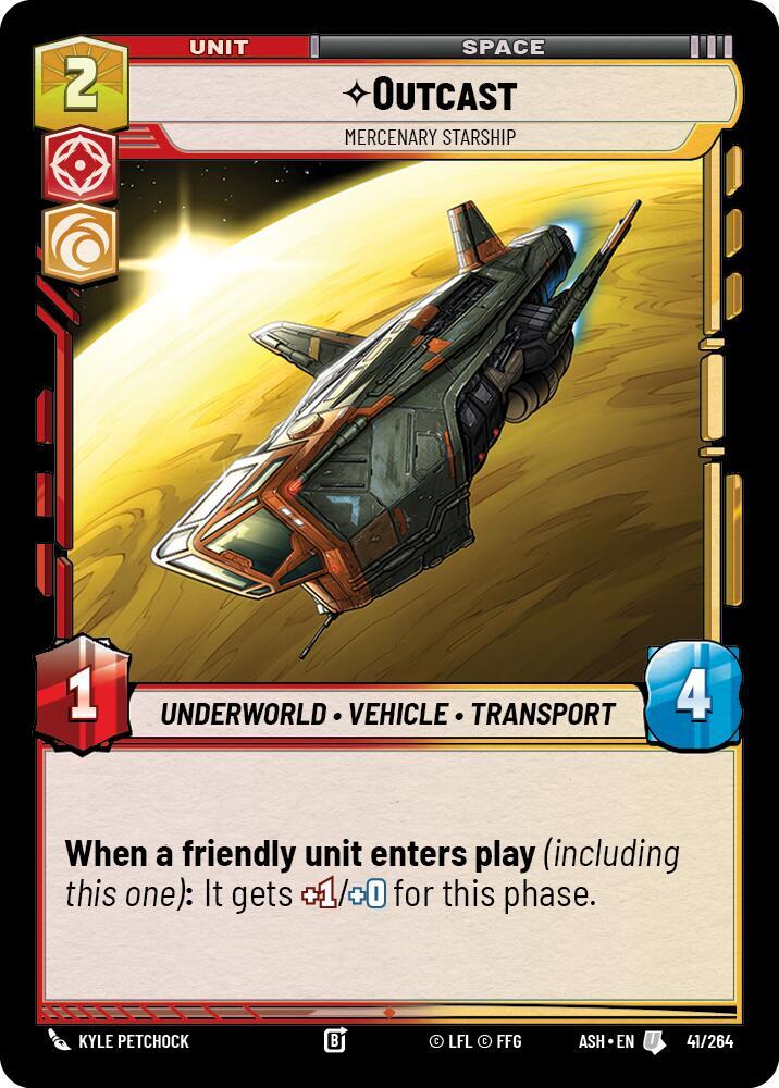 Outcast - Mercenary Starship 41/264 Ashes of the Empire Star Wars card
