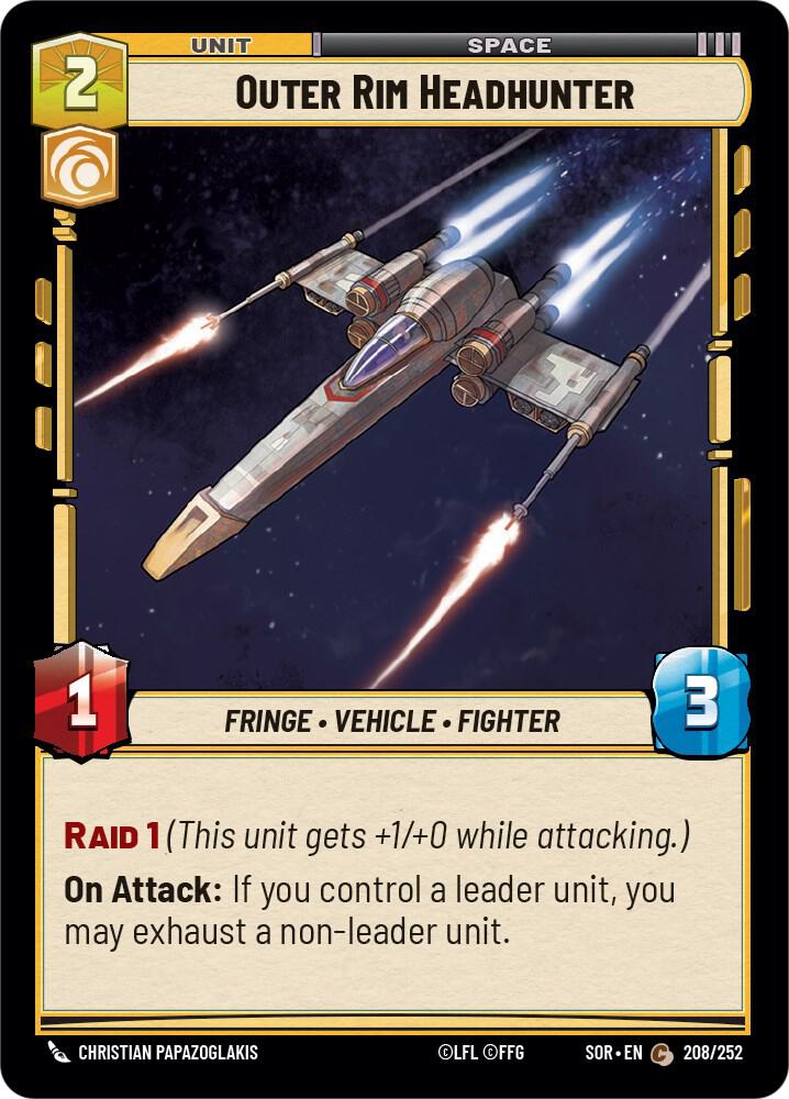 Outer Rim Headhunter 208/252 Spark of Rebellion Star Wars card