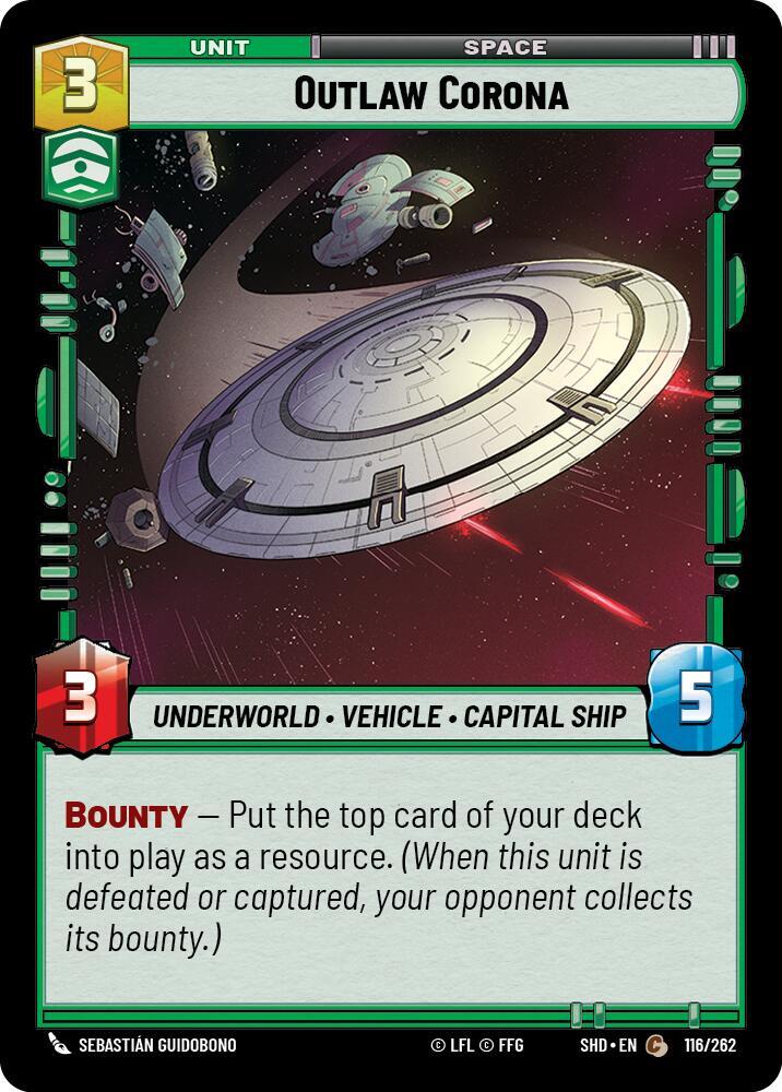 Outlaw Corona 116/262 Shadows of the Galaxy Star Wars card