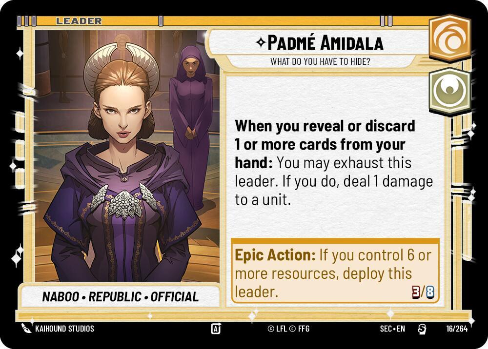 Padmé Amidala - What Do You Have to Hide? 16/264 Secrets of Power Star Wars card