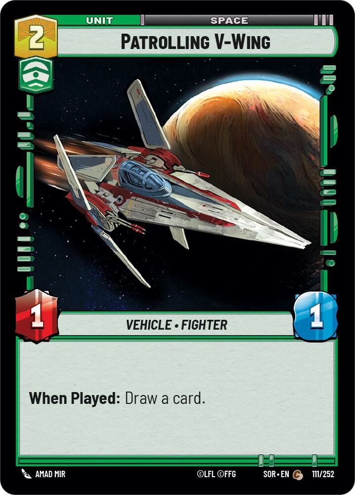 Patrolling V-Wing 111/252 Spark of Rebellion Star Wars card