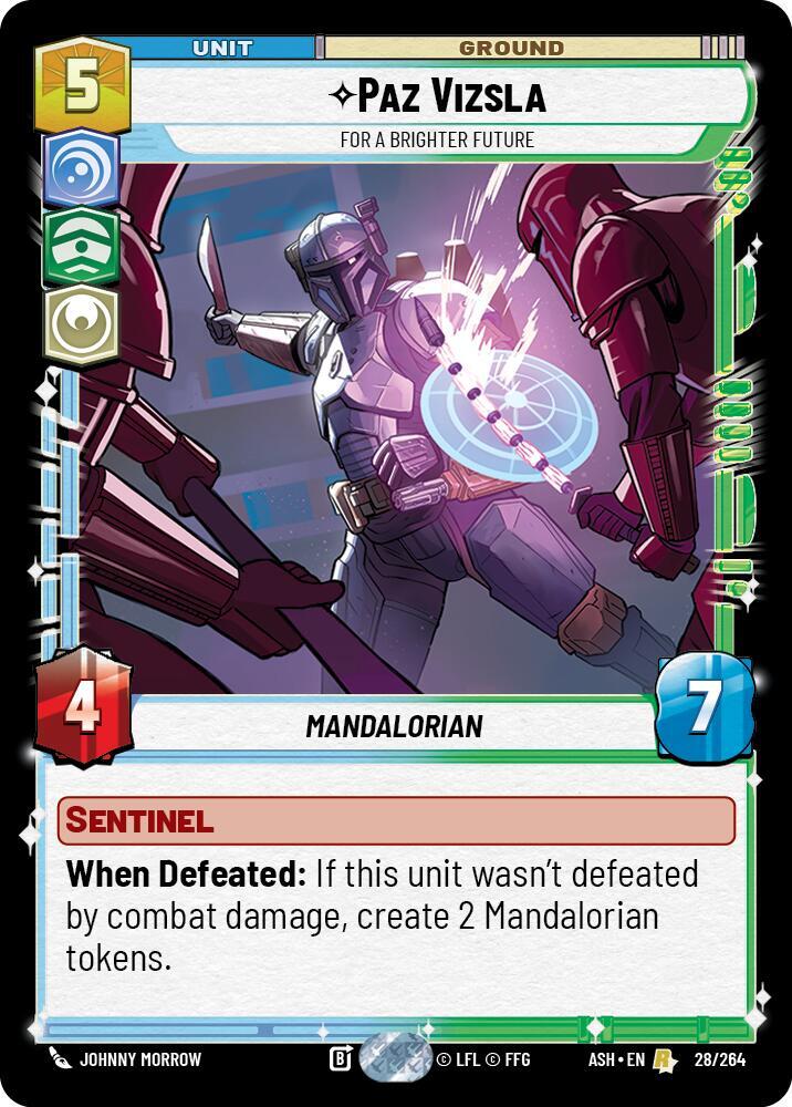 Paz Vizsla - For a Brighter Future 28/264 Ashes of the Empire Star Wars card
