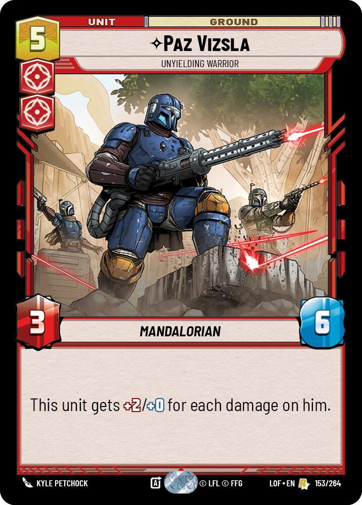 Paz Vizsla - Unyielding Warrior 153/264 Legends of the Force Star Wars card