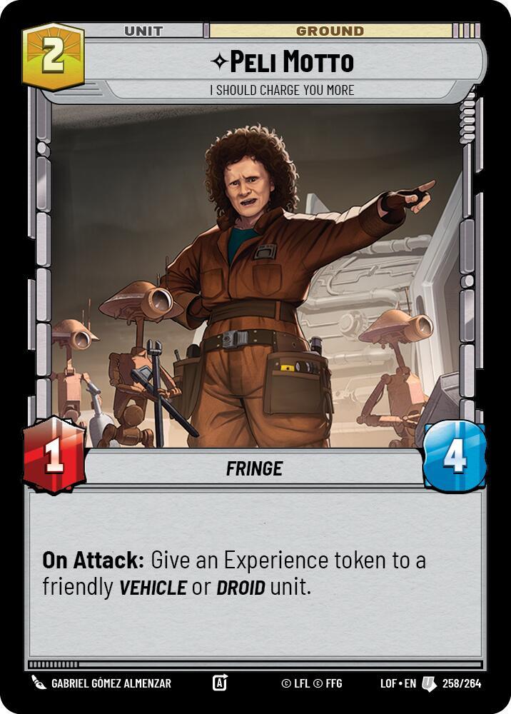 Peli Motto - I Should Charge You More 258/264 Legends of the Force Star Wars card