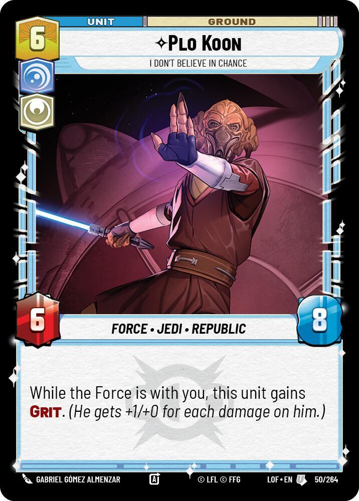 Plo Koon - I Don't Believe in Chance 050/264 Legends of the Force Star Wars card