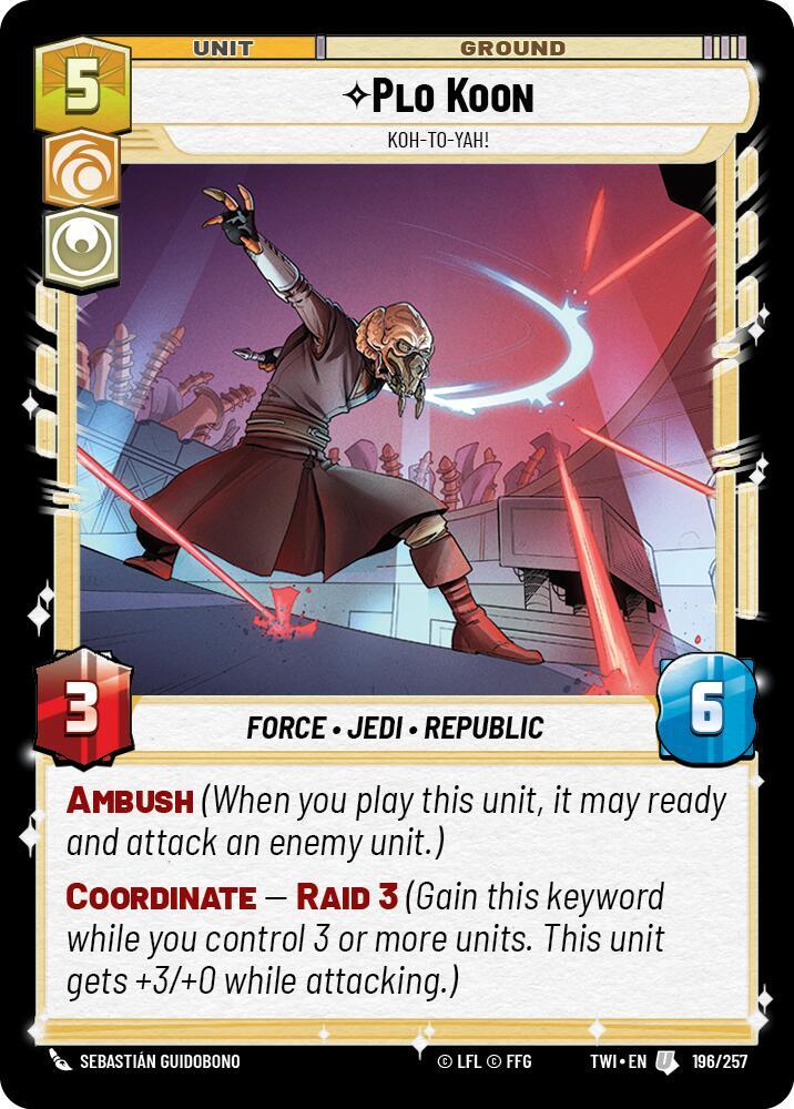 Plo Koon - Koh-to-yah! 196/257 Twilight of the Republic Star Wars card