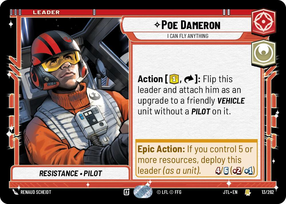 Poe Dameron - I Can Fly Anything 013/262 Jump to Lightspeed Star Wars card